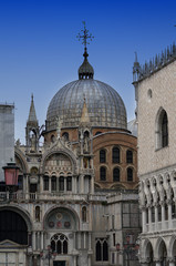 Fototapeta na wymiar Basilica on St. Mark's square in Venice