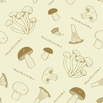 Mushroom seamless background