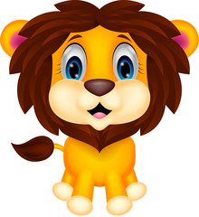 Naklejka premium Cute lion cartoon