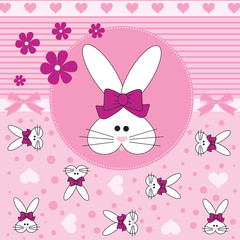 Obraz premium cute bunny pattern vector illustration