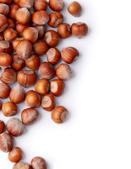 Hazelnuts isolated on white background