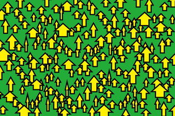 黄矢印・グリーン背景・地色