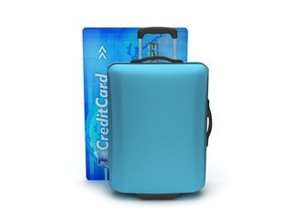 Travel luggage and credit card