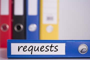 Requests on blue business binder
