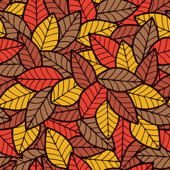 Leafs Seamless Pattern Autumn