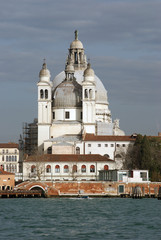 Fototapeta na wymiar Basilica by the Grand Channel in Venice