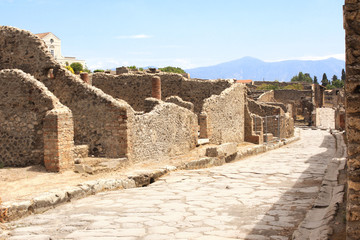 Ancient street in Pompeii, Italy