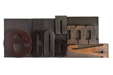economy, word written in letterpress type blocks