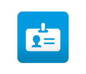 Etiqueta tipo app azul simbolo identidad