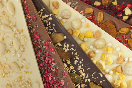 Handmade Chocolate Bars With Fruits