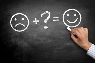 Unhappy + ? = Happy