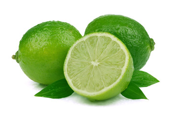 Ripe lime on white background © Belokoni Dmitri