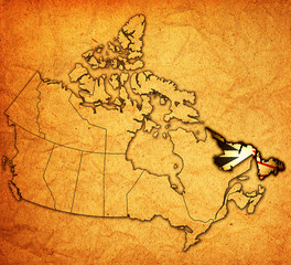 newfounland and labrador on map of canada
