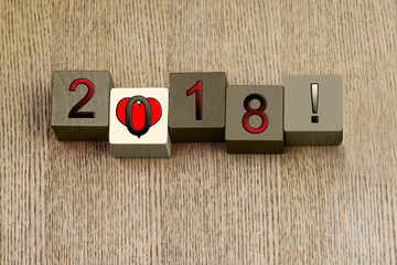 Love for 2018, sign series for calendar years and dates.