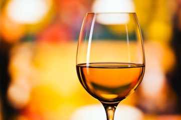 glass with white wine