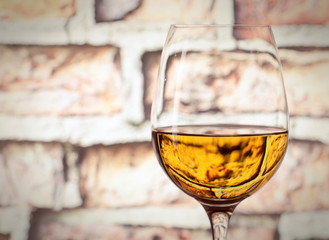 glass with white wine