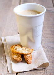 cup of coffee and biscuits