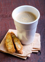 cup of coffee and biscuits