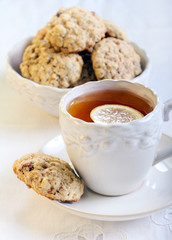 Cup of tea with lemon