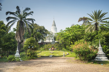 Wat Phnom landmark in Phnom Penh Cambodia