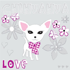 cute adorable chihuahua puppy dog vector illustration