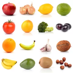 Poster Set of fruits and vegetables isolated on white © T. Wejkszo