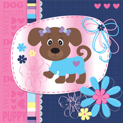 cute puppy dog vector illustration