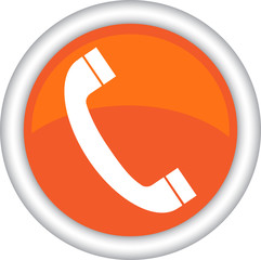 Круглый векторный знак с изображением телефонной трубки