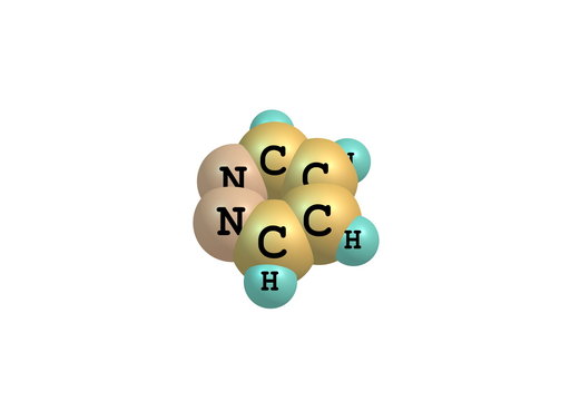 Pyridazine molecular structure isolated on white