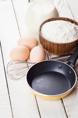 Ingredients for pancakes.