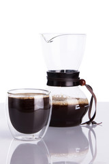 Cup of coffee and glass coffee maker - 63017420