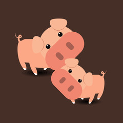 Pigs. Vector illustration