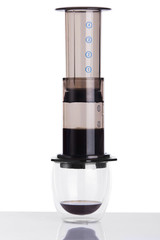 Cup of coffee and aeropress - 63017446