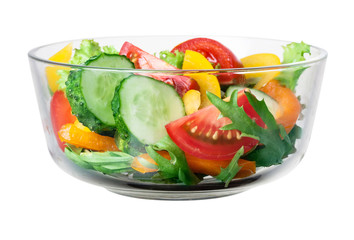 Fresh vegetable salad in bowl. With clipping path