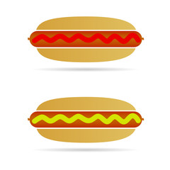 hot dog color vector