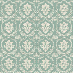 Seamless background of green color in the style of baroque__