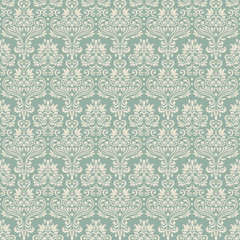 Seamless background of green color in the style of baroque__