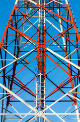 Close up at communication tower ladder