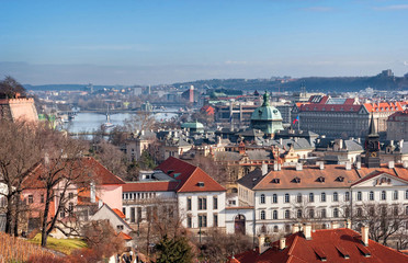Obraz premium View of the historical districts of Prague