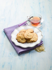 almond cookies with tea