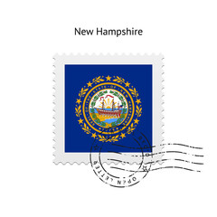 State of New Hampshire flag postage stamp.