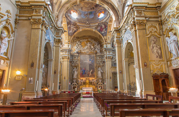 Fototapeta na wymiar Bologna - baroque church Chiesa Corpus Christi.