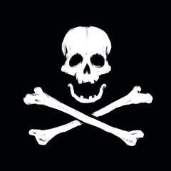 skull head on black background