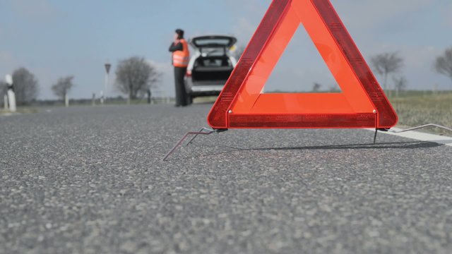 car breakdown on a country road