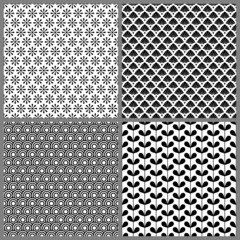 4 Seamless Pattern Retro Black/White