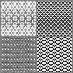 4 Seamless Pattern Retro Black/White © Jan Engel