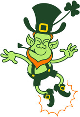 Happy Leprechaun Jumping and Clipping his Feet