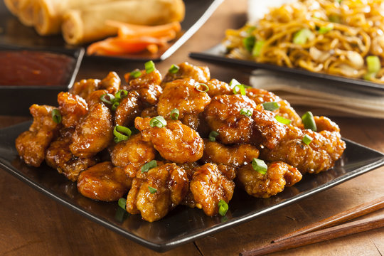 Asian Orange Chicken with Green Onions