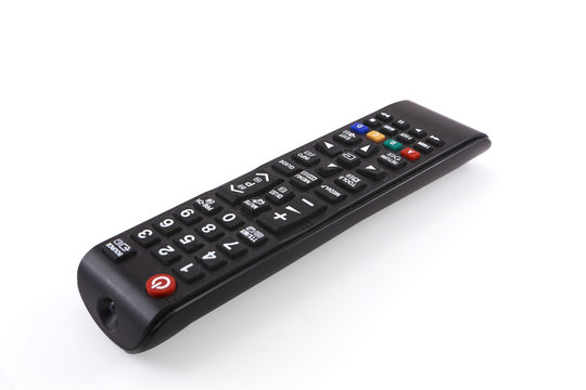 Tv remote control on white background