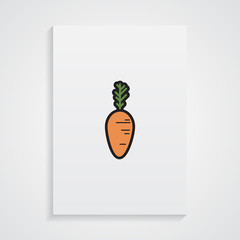A4 Format paper design vector with carrot and shadow